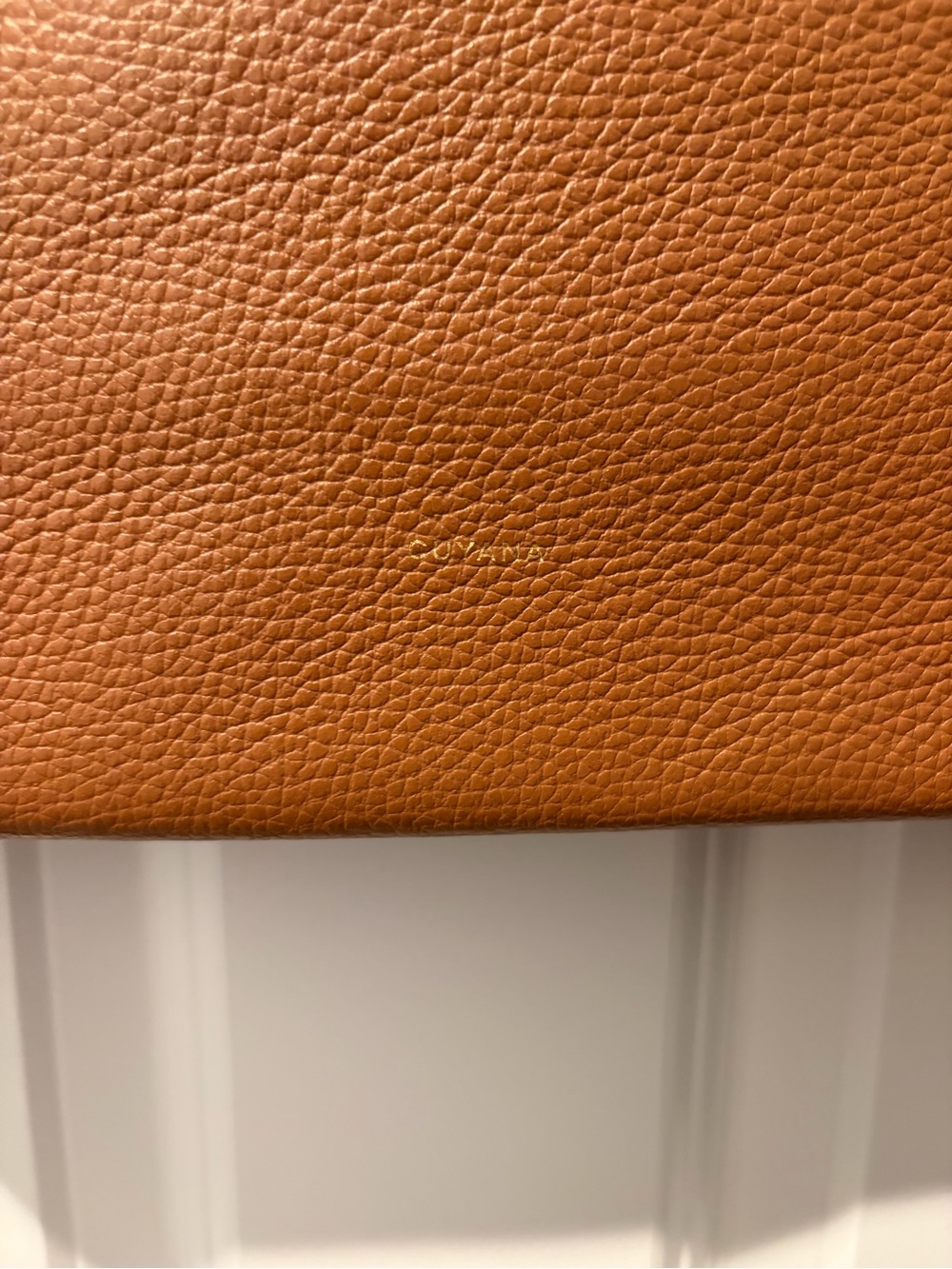 Cuyana Tall Large Leather Tote Bag in Cognac Brown - Picture 12 of 13